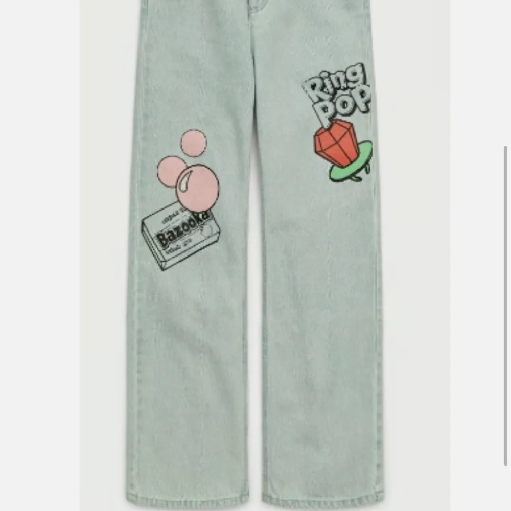 Justice Girls 14 Ring Pop Bazooka Jeans Y2K Candy Graphic Denim Pants
